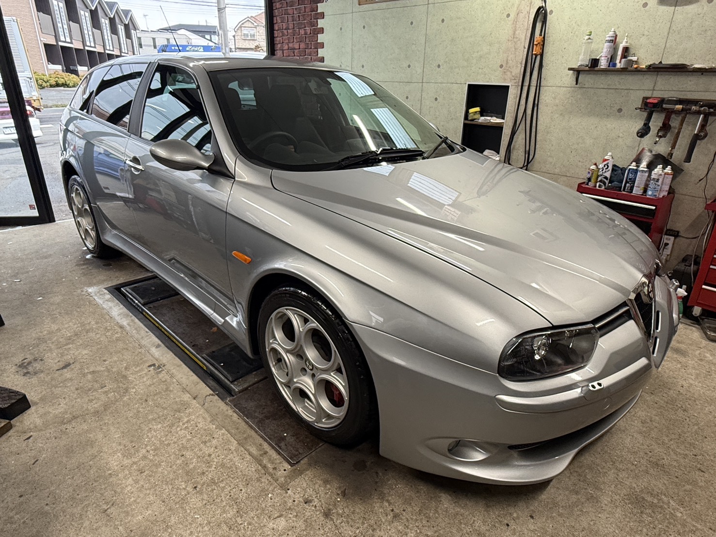 アルファロメオ 156スポーツワゴン GTA シルバー 不動車（大阪府で買取した実車・フロント）